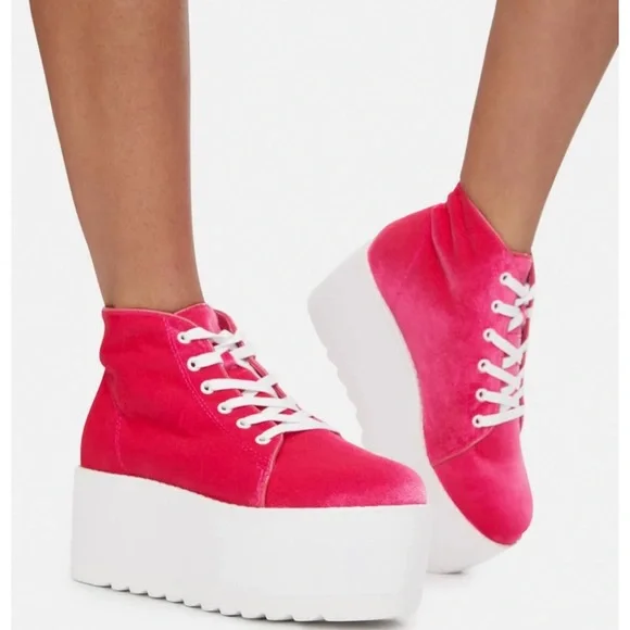 Privileged Batletta Platform Sneakers Velour SZ 10 Dolls Kills - Picture 6 of 12